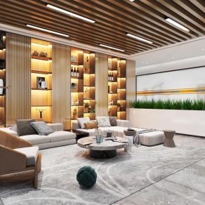 现代公司休息区3D模型下载